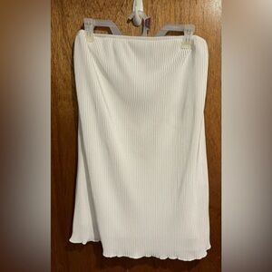 SHEIN Elegant White Ribbed Dress